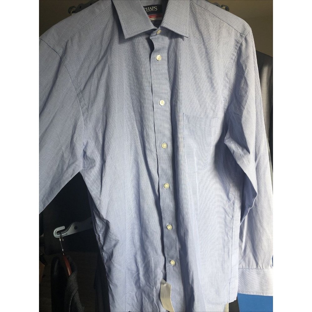 NWT Chaps Mens White Dress Shirt Size L 15-15.5